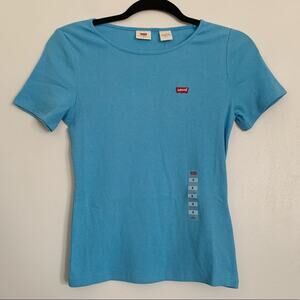 Bonnie Blue Levi's Ribbed Scoop Neck Honey Short Sleeve Tee S